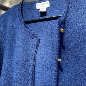 Crystal Sportswear 100% boiled Wool button up sweater